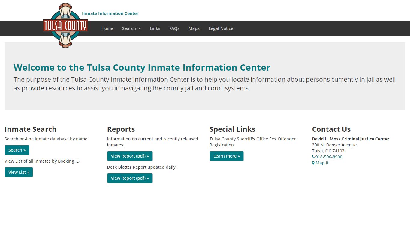 Tulsa County, Oklahoma - Inmate Information Center